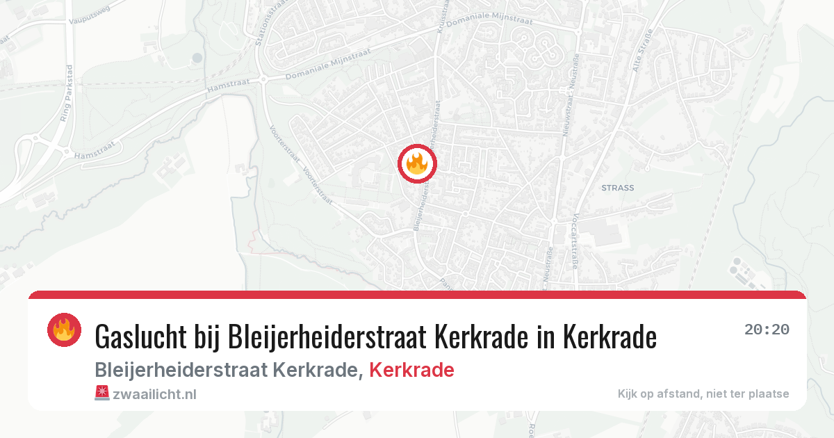 Gaslucht bij Bleijerheiderstraat Kerkrade in Kerkrade — 19 mei 2026