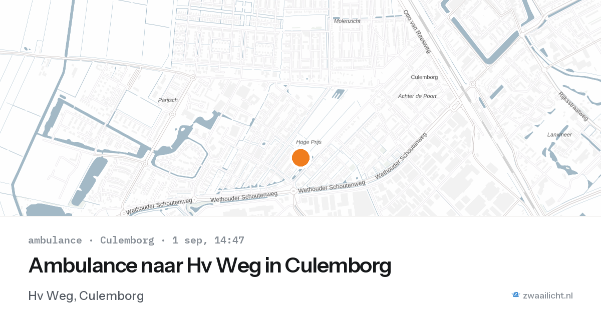 Ambulance naar Hv Weg in Culemborg — 1 sep 2026