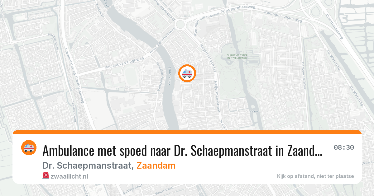 Ambulance met spoed naar Dr. Schaepmanstraat in Zaandam — 7 mei 2026