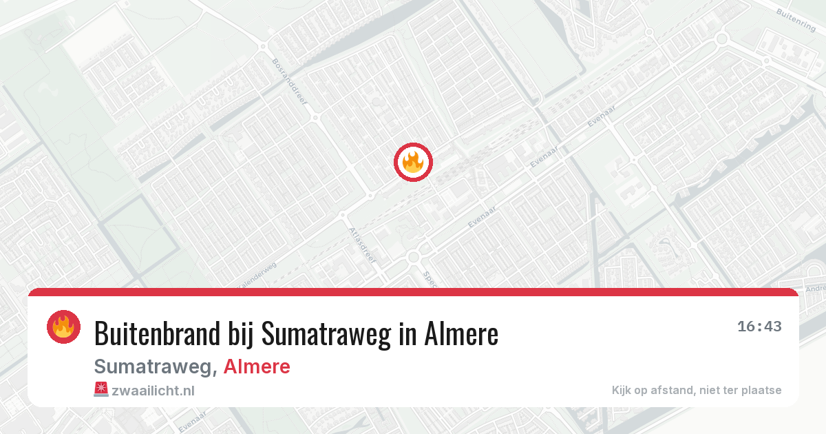 Buitenbrand bij Sumatraweg in Almere — 9 aug 2026