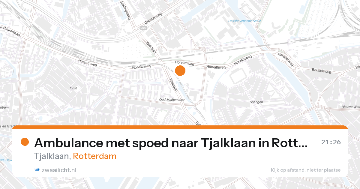 Ambulance met spoed naar Tjalklaan in Rotterdam — 28 aug 2026