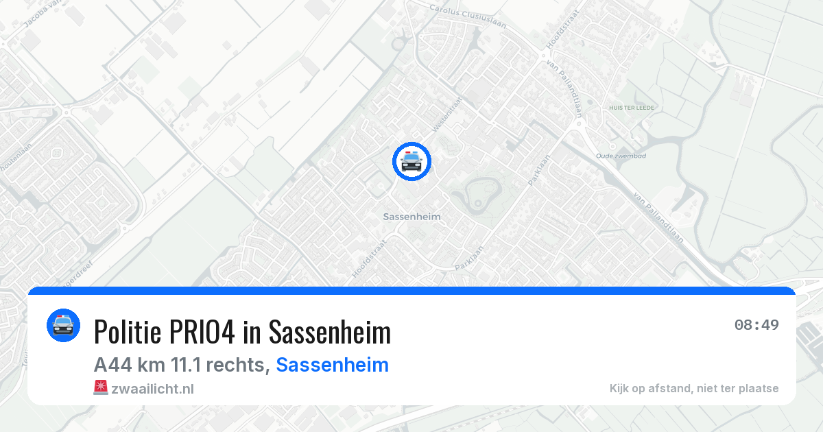 Politie PRIO4 in Sassenheim — 16 jul 2026 | 🚨 Zwaailicht.nl