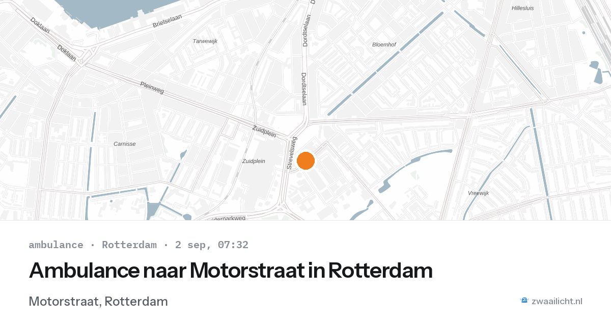 Ambulance naar Motorstraat in Rotterdam — 2 sep 2026