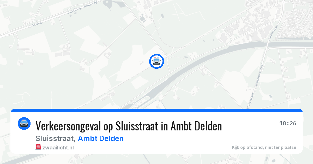 Verkeersongeval op Sluisstraat in Ambt Delden — 14 jun 2026