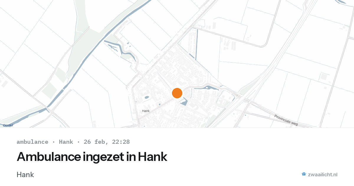 Ambulance ingezet in Hank — 14 feb 2026