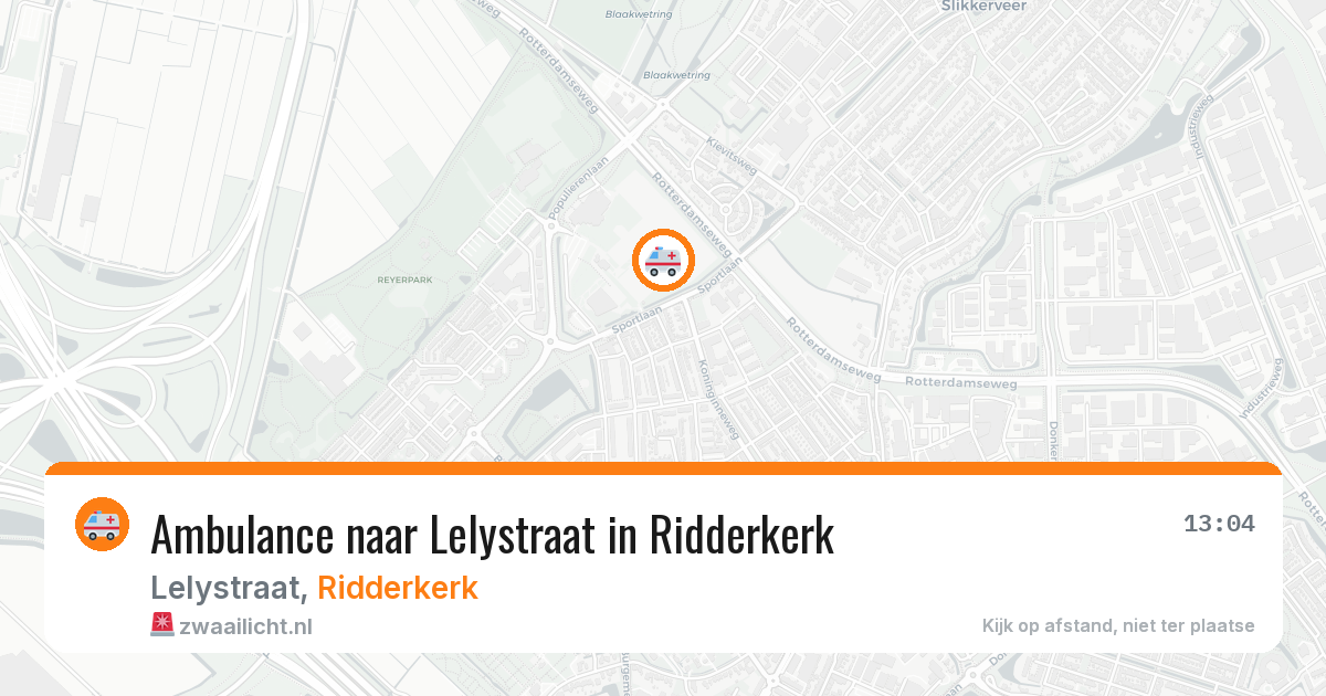 Ambulance naar Lelystraat in Ridderkerk — 7 jul 2026
