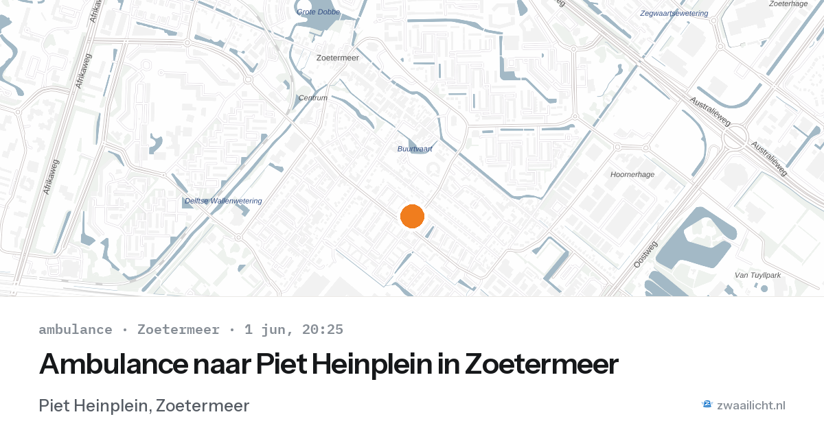 Ambulance naar Piet Heinplein in Zoetermeer — 1 jun 2026