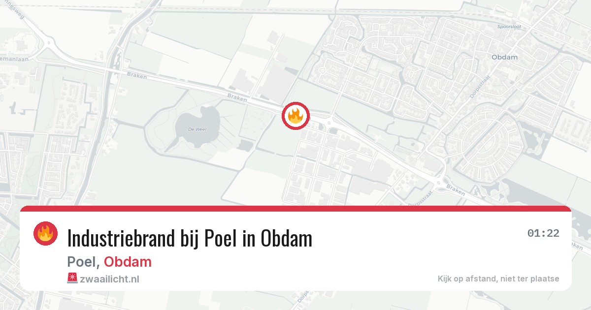 Industriebrand bij Poel in Obdam — 5 apr 2026