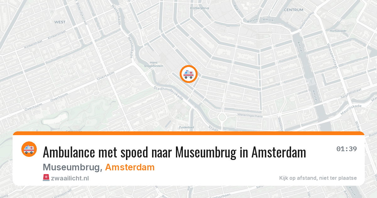 Ambulance met spoed naar Museumbrug in Amsterdam — 24 apr 2026