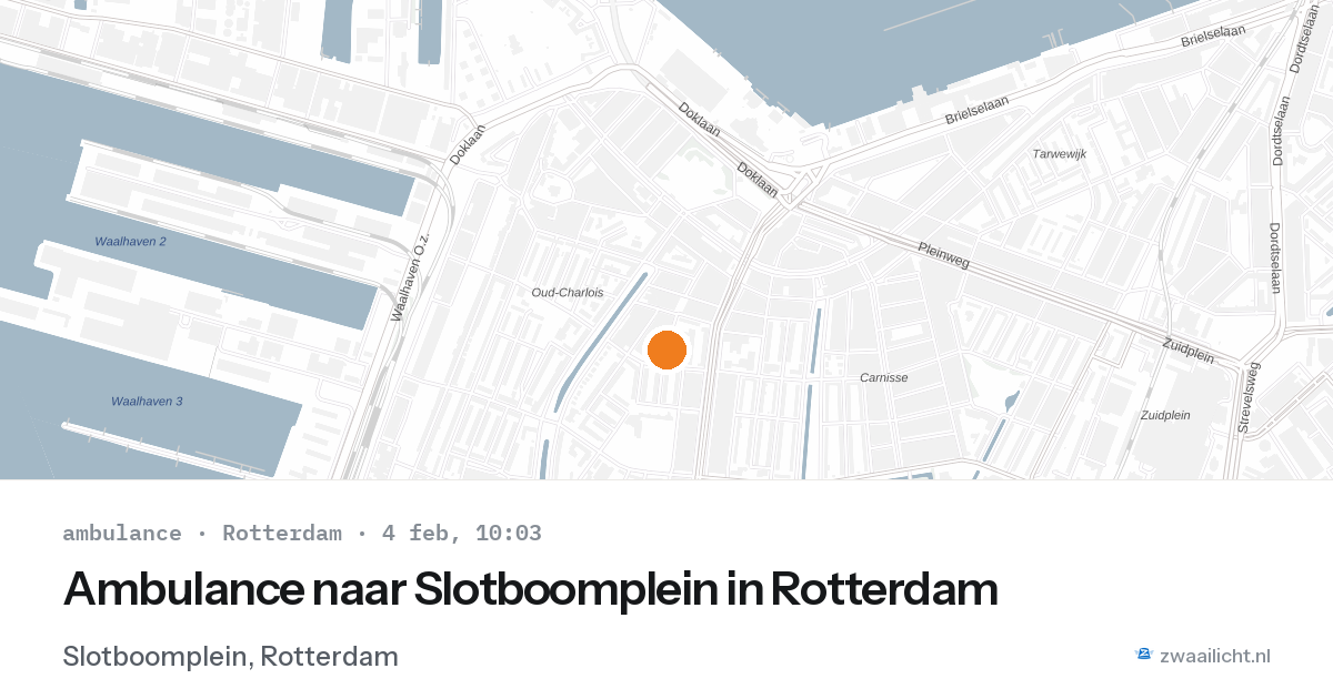 Ambulance naar Slotboomplein in Rotterdam — 4 feb 2026