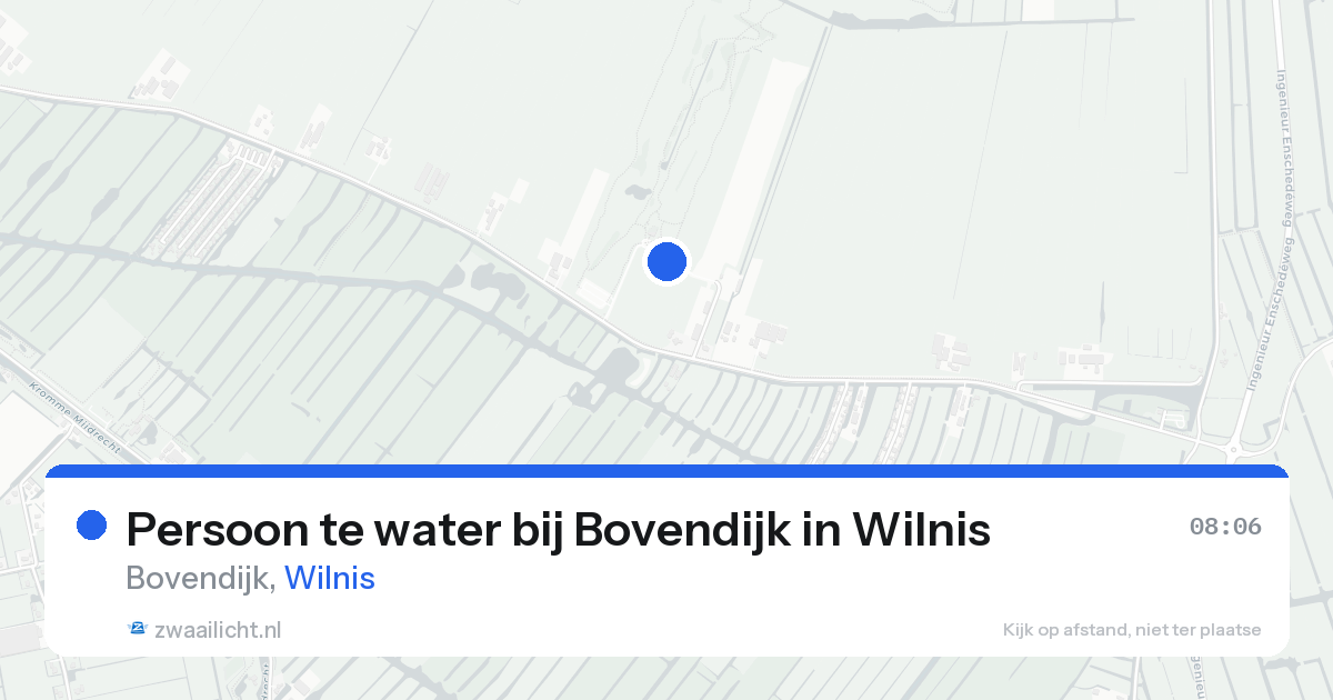 Persoon te water bij Bovendijk in Wilnis — 25 aug 2026
