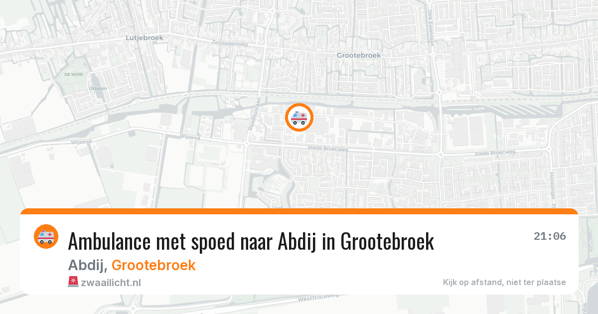 Ambulance met spoed naar Abdij in Grootebroek — 7 jun 2026