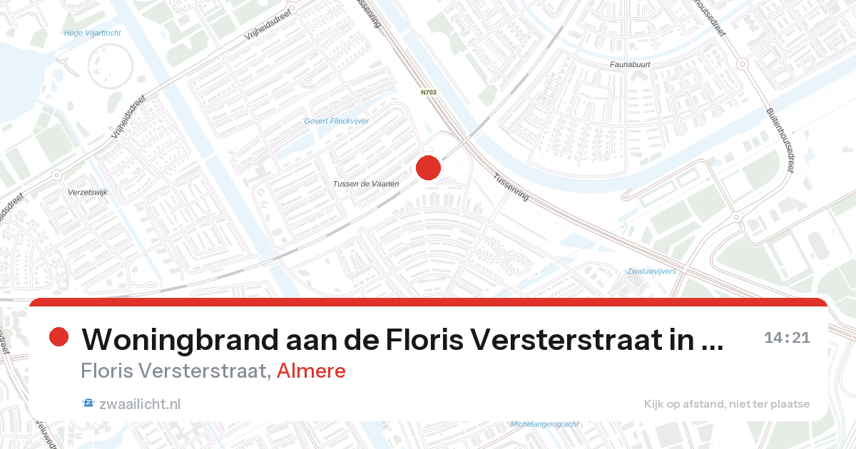 Woningbrand aan de Floris Versterstraat in Almere — 8 jun 2026
