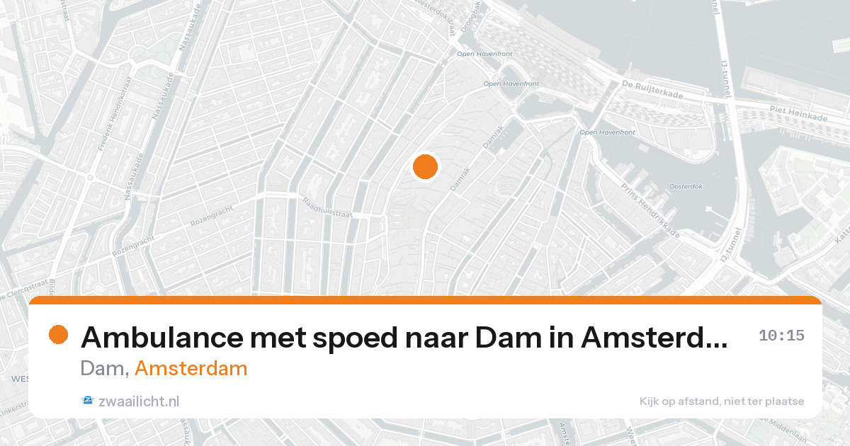 Ambulance met spoed naar Dam in Amsterdam — 16 aug 2026