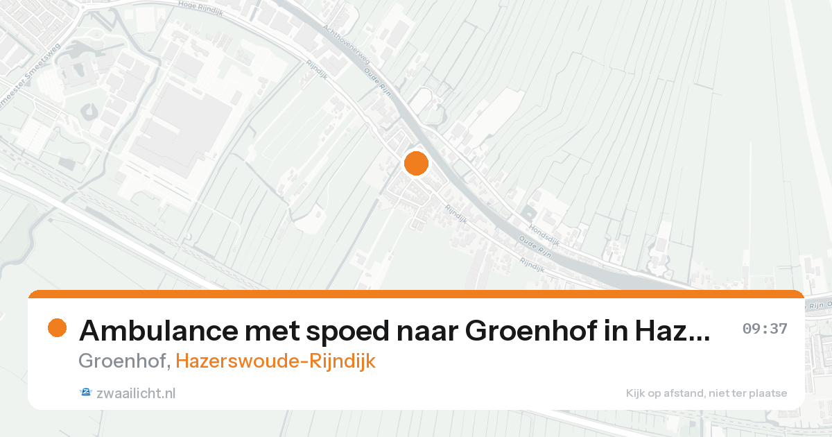 Ambulance met spoed naar Groenhof in Hazerswoude-Rijndijk — 16 aug 2026