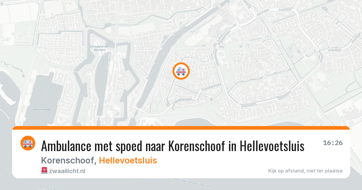 Ambulance met spoed naar Korenschoof in Hellevoetsluis — 12 aug 2026