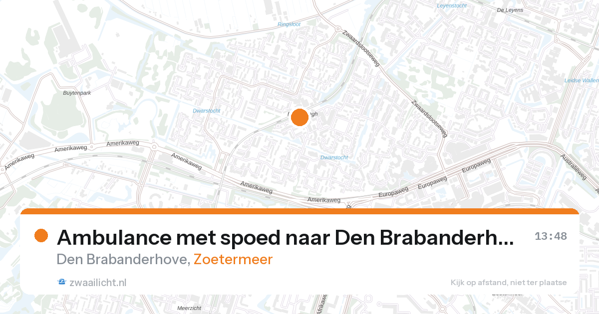 Ambulance met spoed naar Den Brabanderhove in Zoetermeer — 27 aug 2026