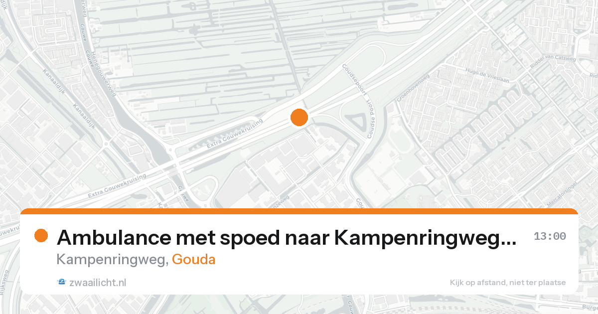 Ambulance met spoed naar Kampenringweg in Gouda — 23 aug 2026