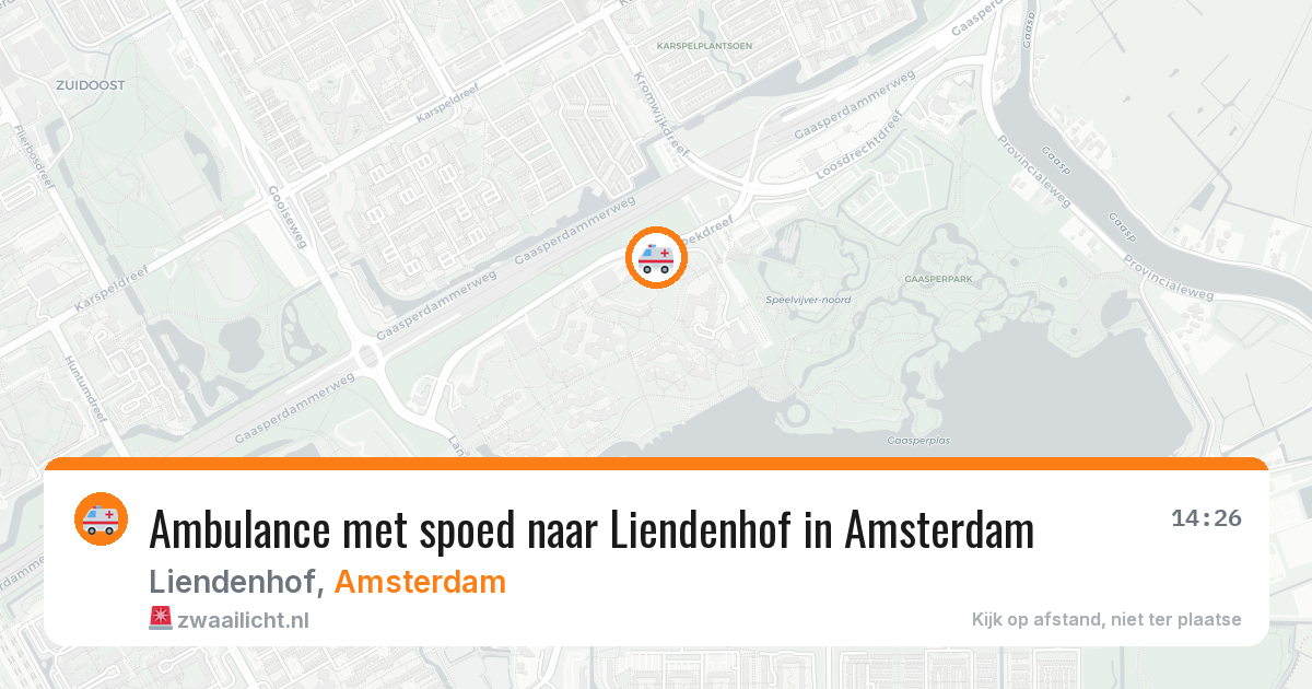 Ambulance met spoed naar Liendenhof in Amsterdam — 24 mrt 2026