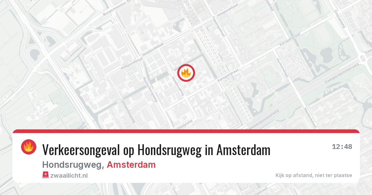 Verkeersongeval op Hondsrugweg in Amsterdam — 17 jun 2026
