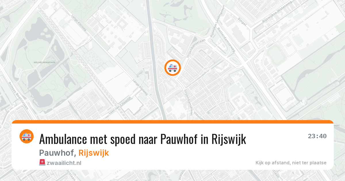 Ambulance met spoed naar Pauwhof in Rijswijk — 8 aug 2026