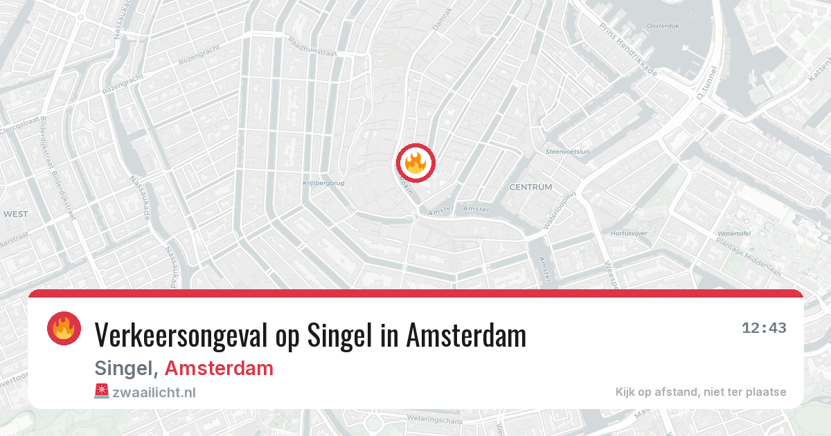 Verkeersongeval op Singel in Amsterdam — 28 mrt 2026