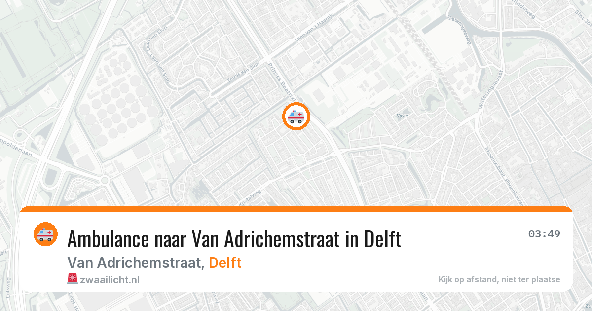 Ambulance naar Van Adrichemstraat in Delft — 13 jun 2026