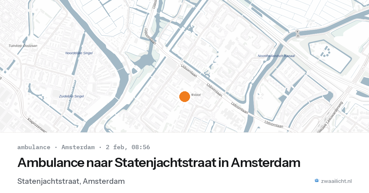 Ambulance naar Statenjachtstraat in Amsterdam — 2 feb 2026