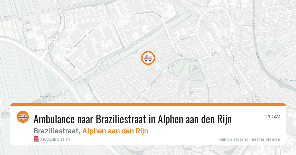 Ambulance naar Braziliestraat in Alphen aan den Rijn — 17 mei 2026