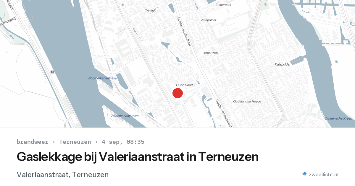 Gaslekkage bij Valeriaanstraat in Terneuzen — 4 sep 2026
