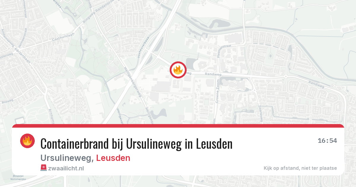 Containerbrand bij Ursulineweg in Leusden — 17 jun 2026