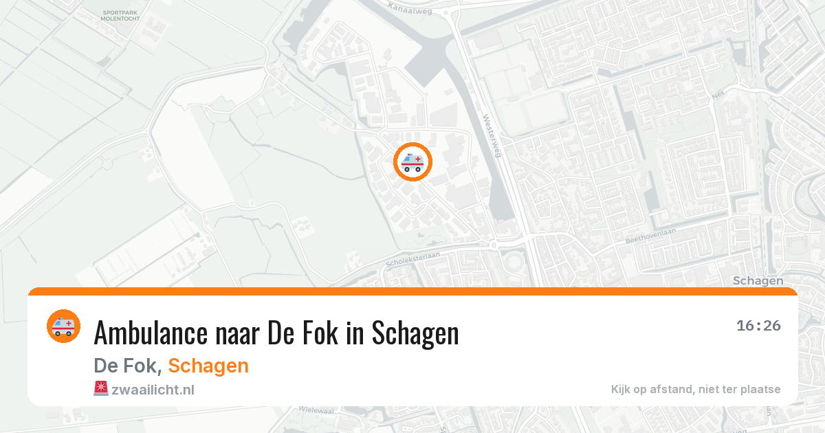 Ambulance naar De Fok in Schagen — 24 apr 2026