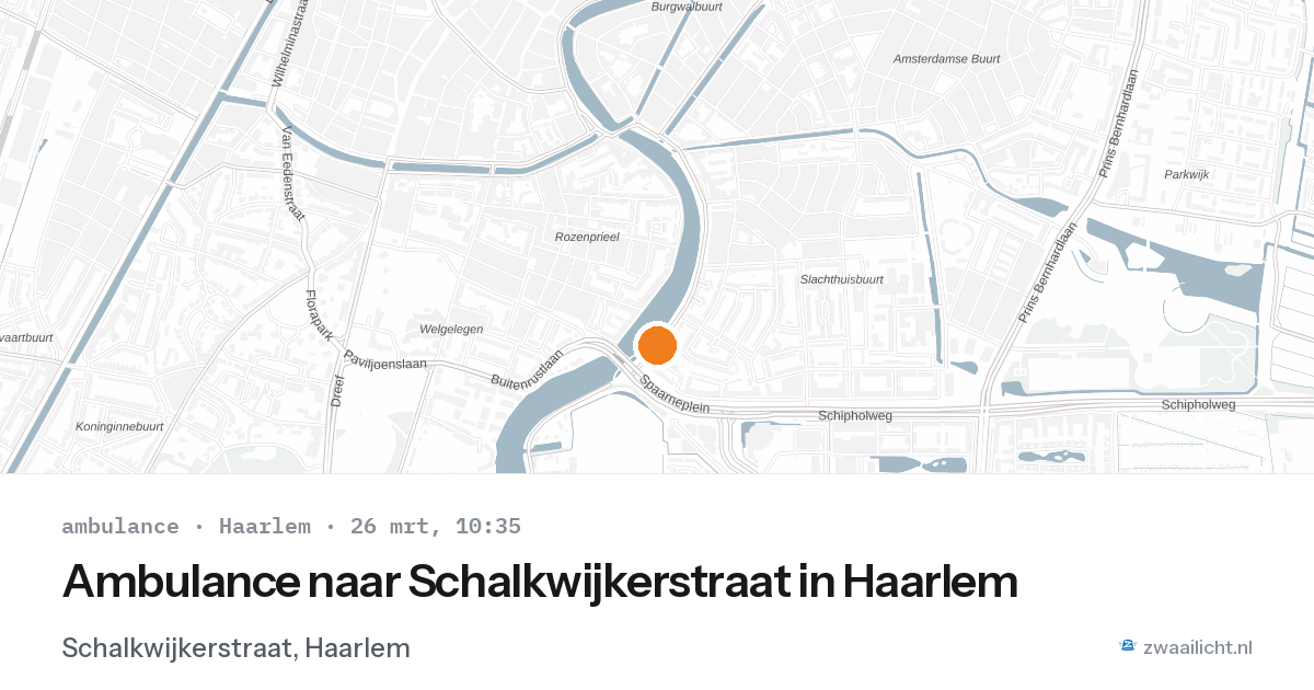 Ambulance naar Schalkwijkerstraat in Haarlem — 26 mrt 2026