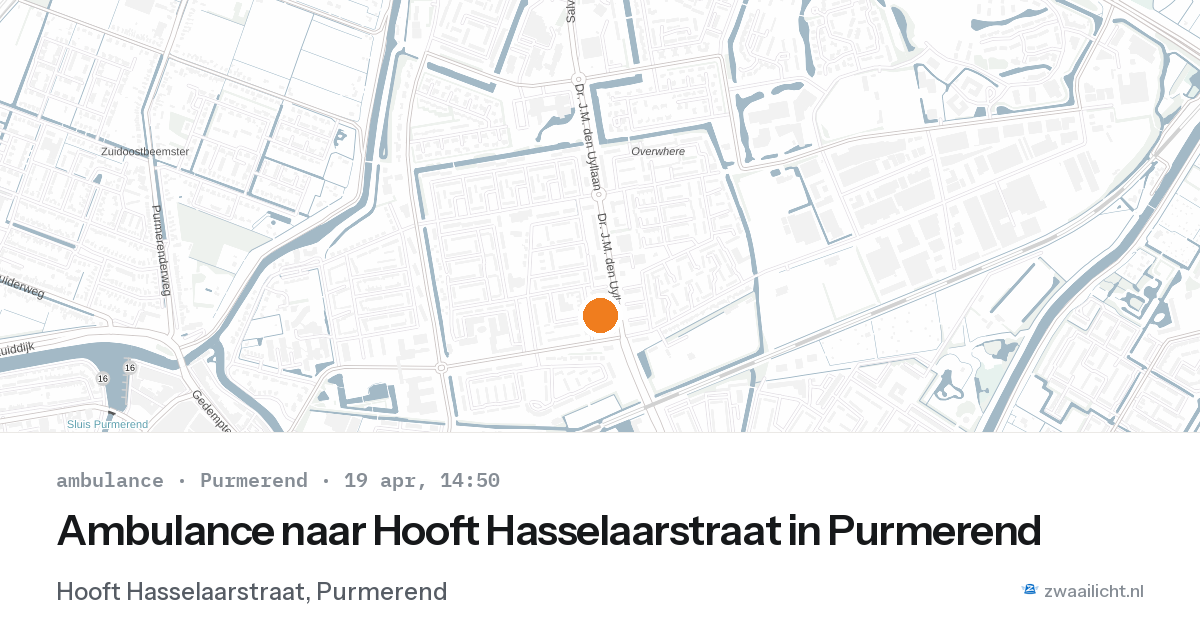 Ambulance naar Hooft Hasselaarstraat in Purmerend — 19 apr 2026