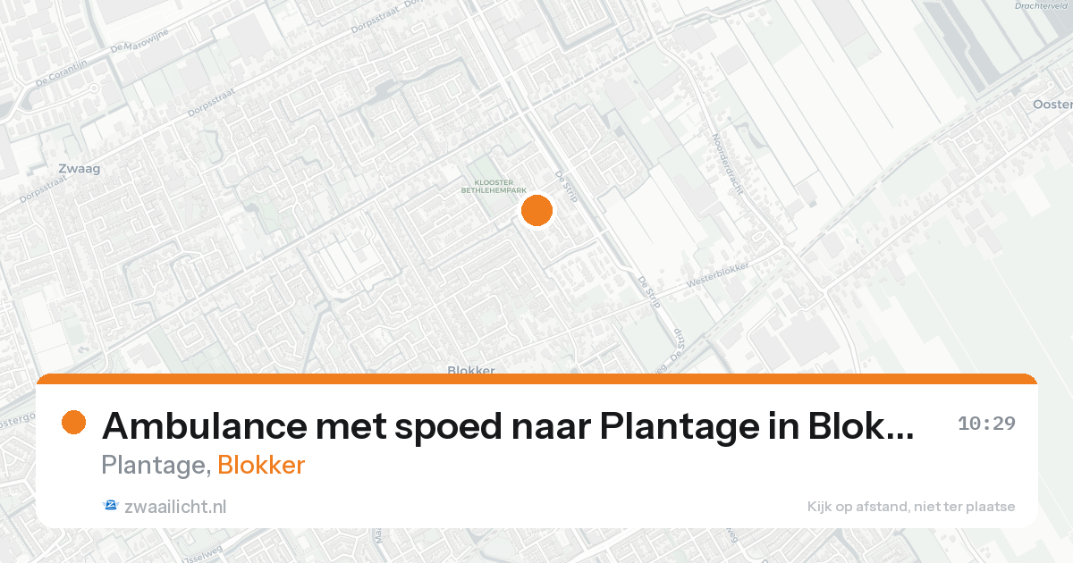 Ambulance met spoed naar Plantage in Blokker — 20 aug 2026