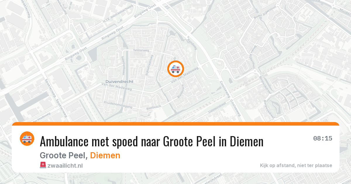 Ambulance met spoed naar Groote Peel in Diemen — 25 jun 2026