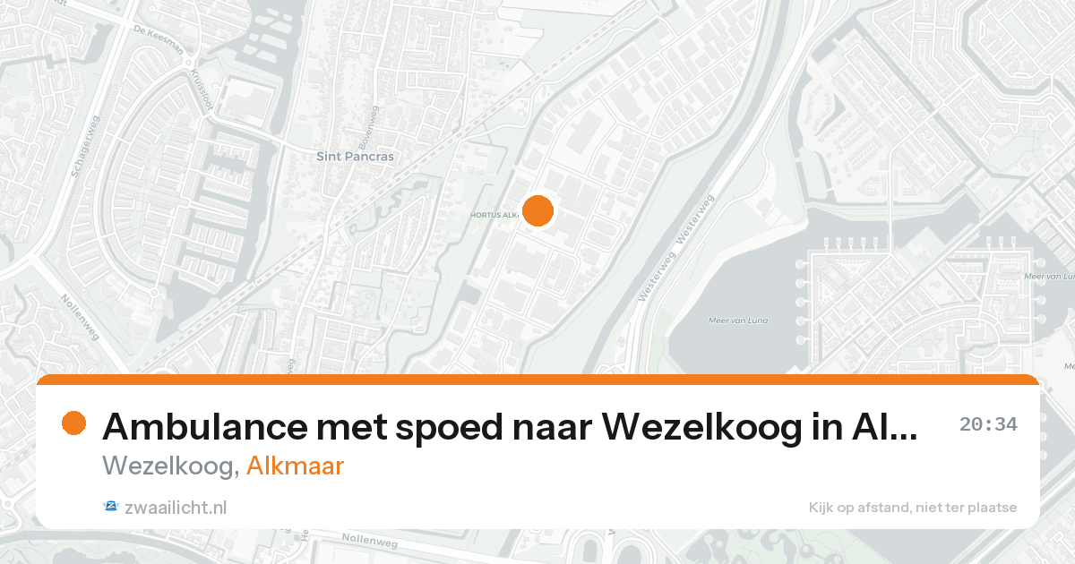 Ambulance met spoed naar Wezelkoog in Alkmaar — 20 aug 2026