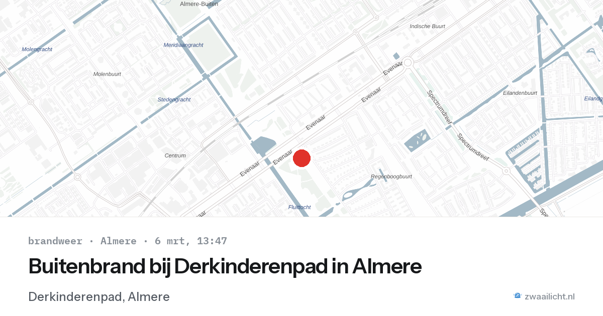 Buitenbrand bij Derkinderenpad in Almere — 6 mrt 2026