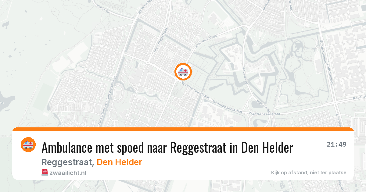 Ambulance met spoed naar Reggestraat in Den Helder — 11 jul 2026