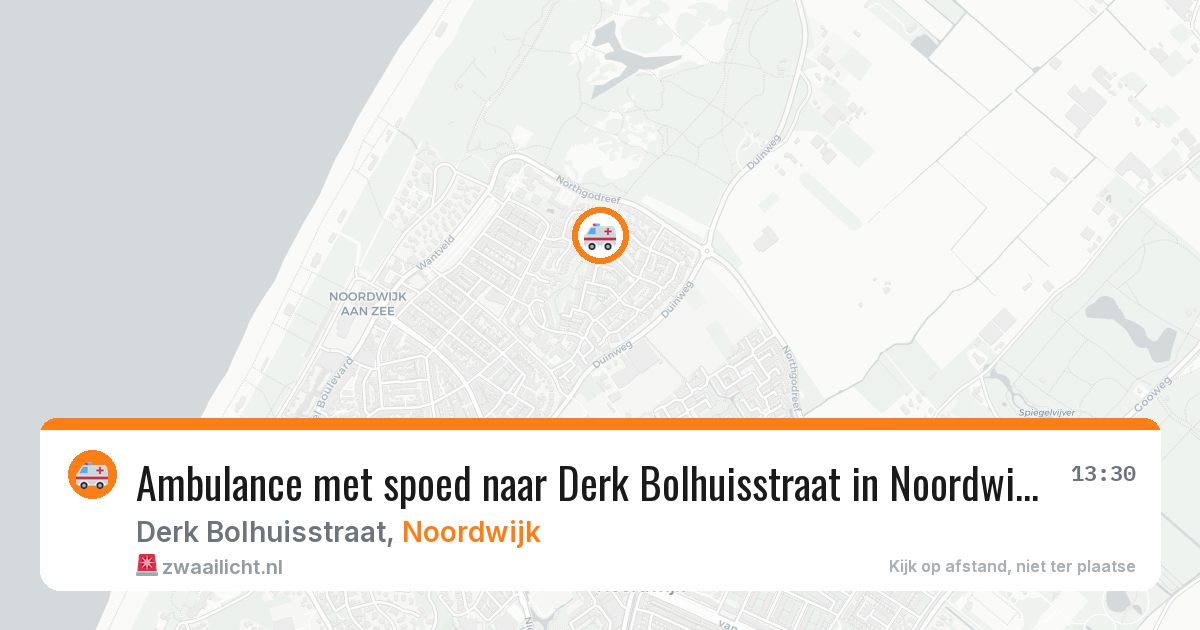 Ambulance met spoed naar Derk Bolhuisstraat in Noordwijk — 7 jul 2026