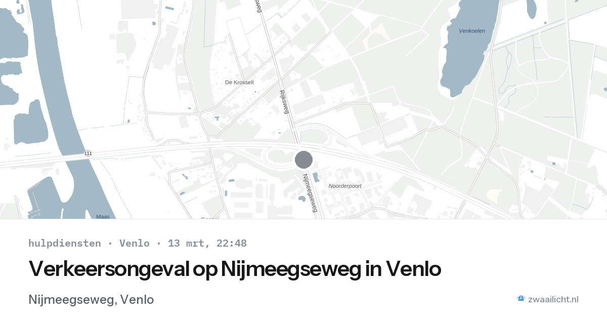 Verkeersongeval op Nijmeegseweg in Venlo — 13 mrt 2026