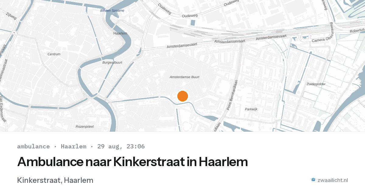 Ambulance naar Kinkerstraat in Haarlem — 29 aug 2026