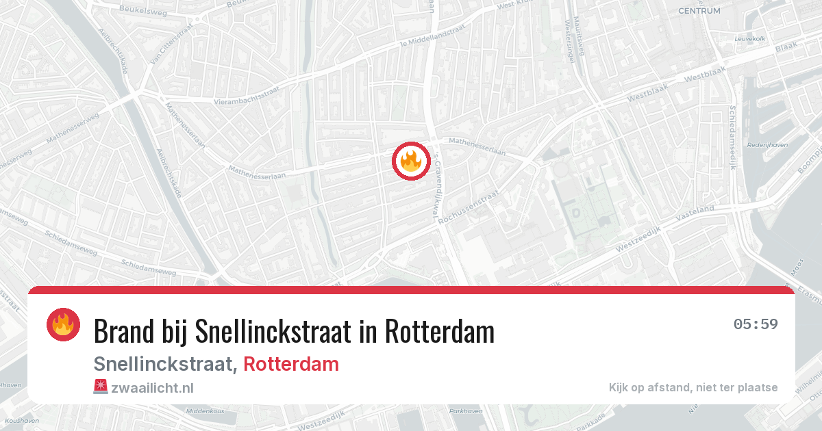 Brand bij Snellinckstraat in Rotterdam — 7 aug 2026