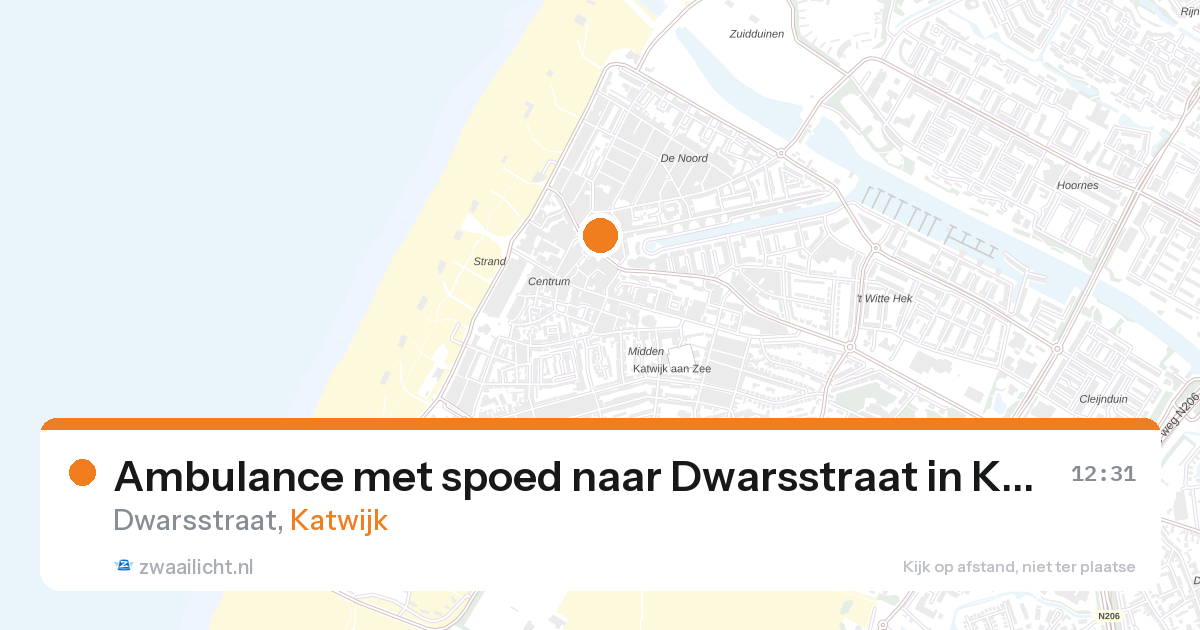 Ambulance met spoed naar Dwarsstraat in Katwijk — 4 jun 2026