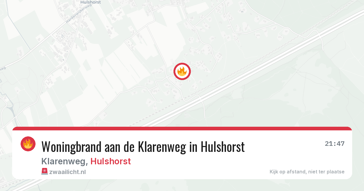 Woningbrand aan de Klarenweg in Hulshorst — 8 mei 2026