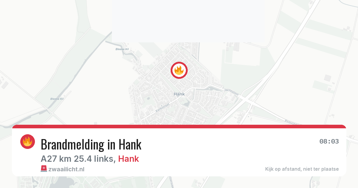 Brandmelding in Hank — 8 apr 2026