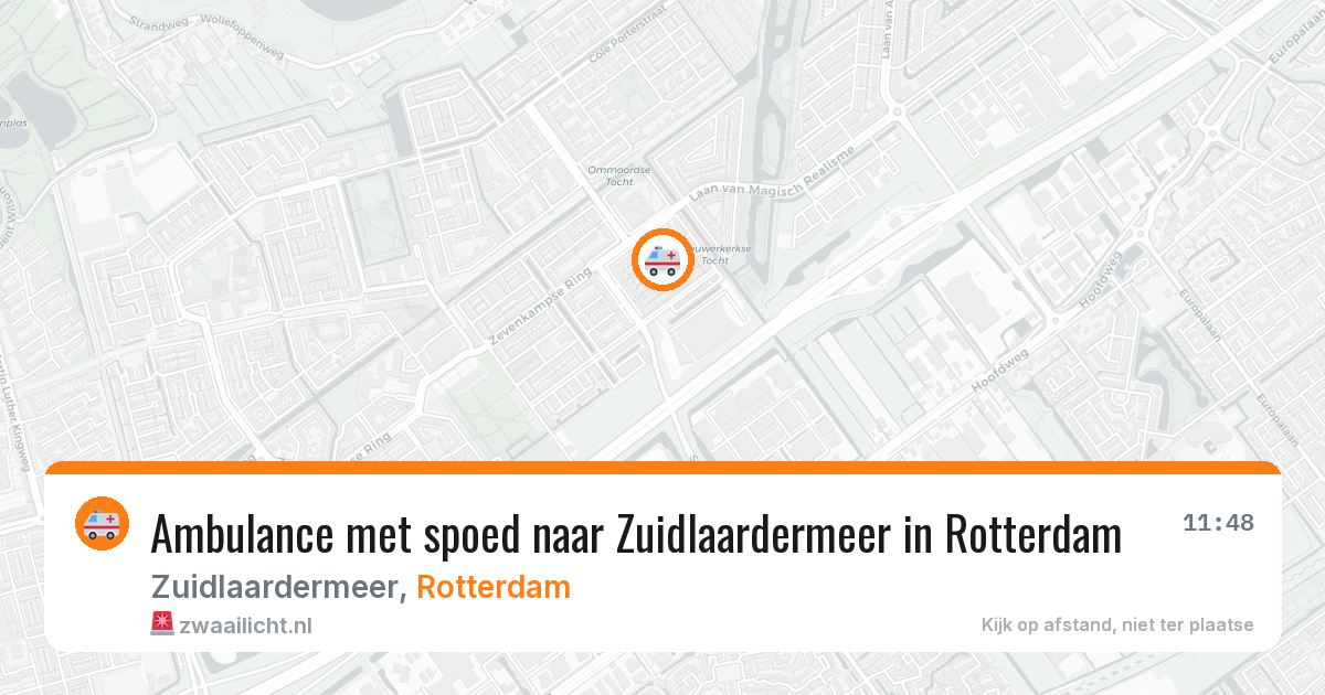 Ambulance met spoed naar Zuidlaardermeer in Rotterdam — 11 aug 2026