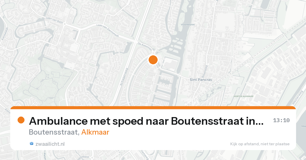 Ambulance met spoed naar Boutensstraat in Alkmaar — 24 aug 2026