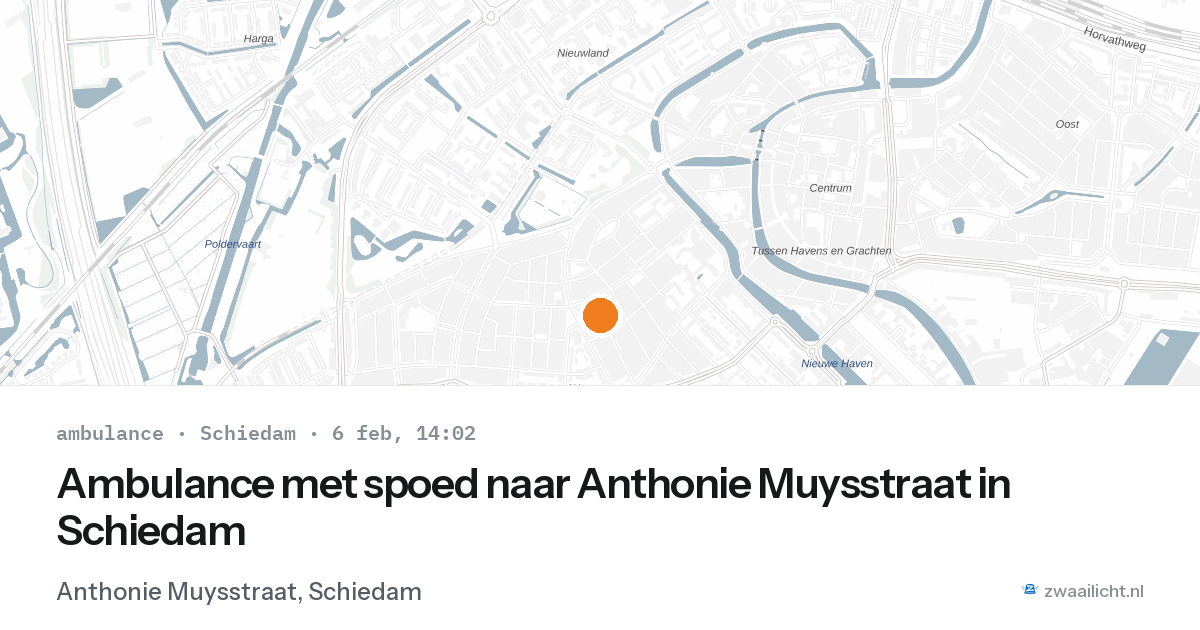 Ambulance met spoed naar Anthonie Muysstraat in Schiedam — 6 feb 2026