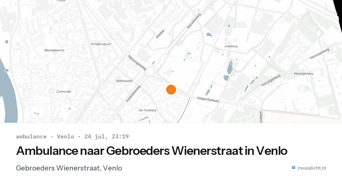 Ambulance naar Gebroeders Wienerstraat in Venlo — 24 jul 2026